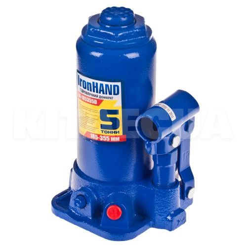 Домкрат гідравлічний пляшковий до 5т (185-355мм) IronHAND (IH-185355D) - 4