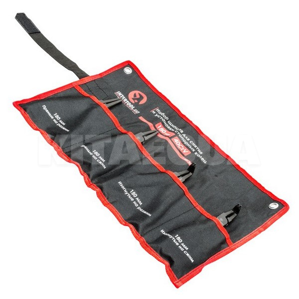 Набір щипців для зняття/установки стопорних кілець фосфатовані 180 мм Intertool (HT-7015) - 6