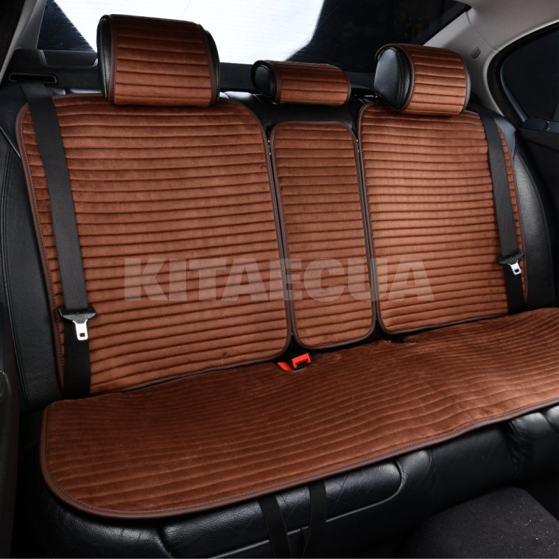 Накидки на сиденья коричневые с подголовником Sport CARLIFE (SC10404) - 3