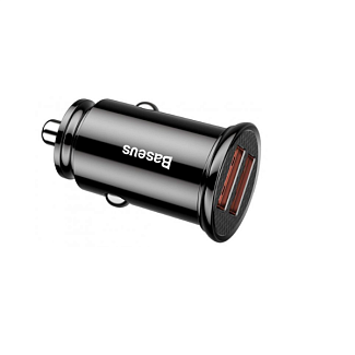 автомобільний зарядний пристрій 12/24 У Circular Plastic чорний BASEUS