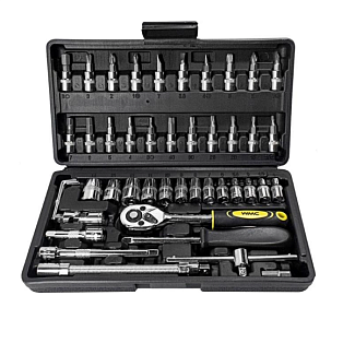 Набор 6-гранных головок и комплектующих 1/4" 46 предметов WMC TOOLS - Kitaec.ua Набор 6-гранных головок и комплектующих 1/4" 46 предметов WMC TOOLS