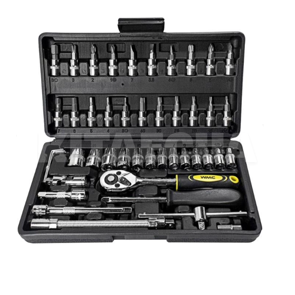 Набор 6-гранных головок и комплектующих 1/4" 46 предметов WMC TOOLS (WT-2462-5)