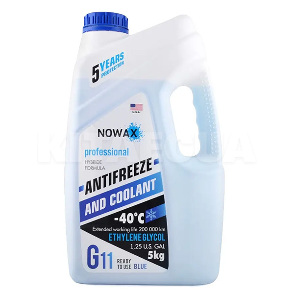 Антифриз голубой 5кг G11 -40°C NOWAX (NX05002)