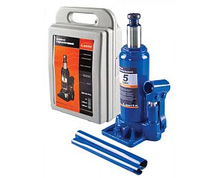Домкрат гідравлічний пляшковий до 5т (195-380 мм) з пластиковим кейсом LAVITA