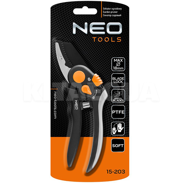Секатор садовий з наковаленкою 18 мм NEO Tools (TP15-203) - 6