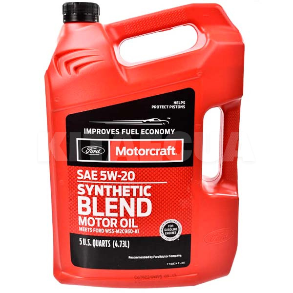Масло моторное полусинтетическое 4.73л 5W-20 Synthetic Blend Motorcraft (XO5W20-5Q3SP)