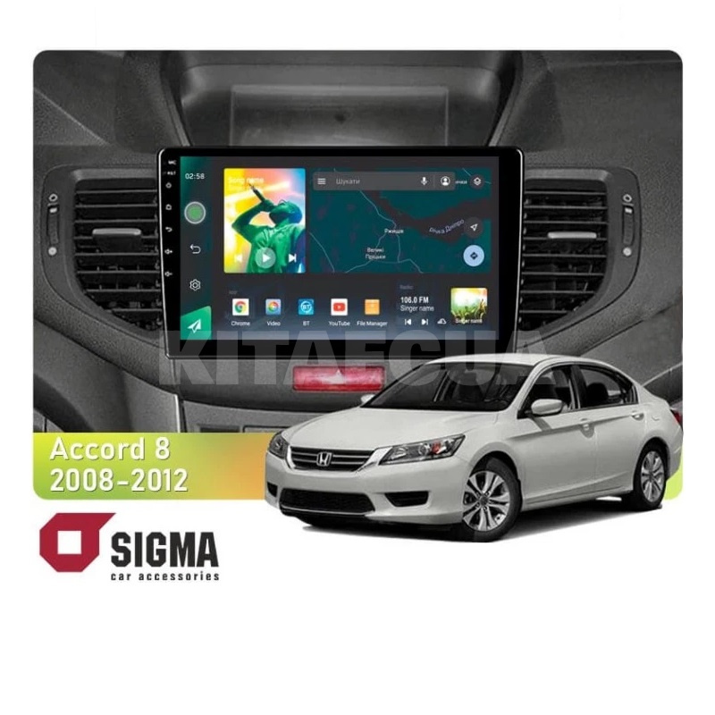 Штатная магнитола X9232 2+32 Gb 9" Honda Accord 8 2008-2012 SIGMA4car (33360)