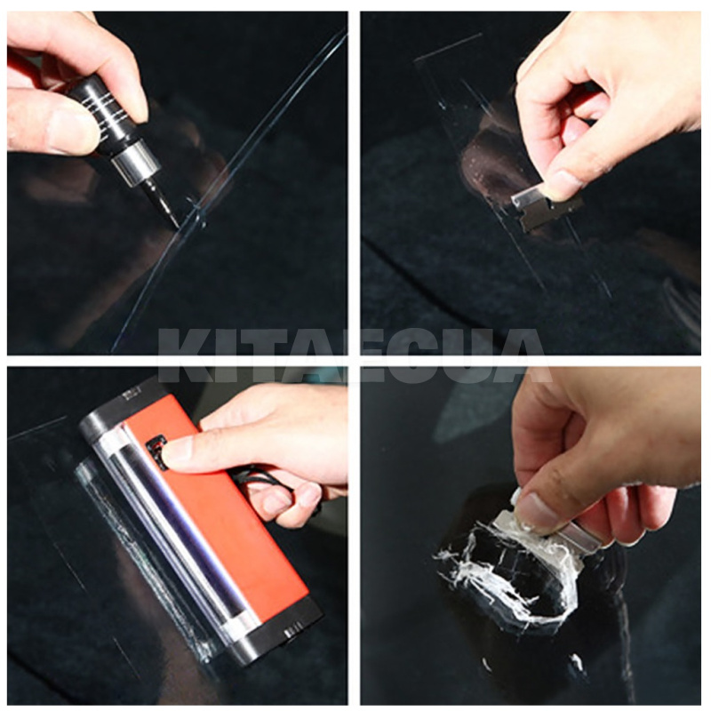 Клей 2мл полімерний для ремонту скла автомобіля (з лезом та плівками) (GR-10) - 2