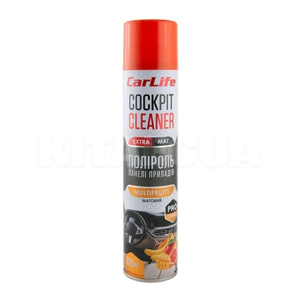 Полироль для пластика "мультифрукт" 320мл cockpit cleaner extra mat CARLIFE (CF345)