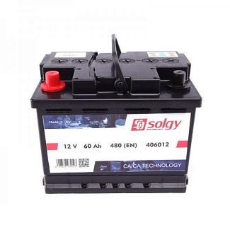 Аккумулятор автомобильный 60Ач 480А "+" слева Solgy