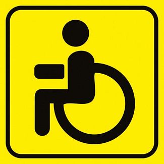 Наклейка знак "Инвалид" на стекло наружный 100х100 мм VITOL
