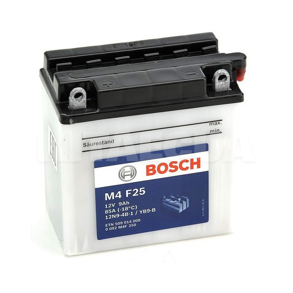 Аккумулятор автомобильный M4 F25 9Ач 85А "+" справа Bosch (0092M4F250)