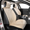 Накидка на передние сиденья бежевая с подголовником 2 шт. Turbo CARLIFE (SC30304)