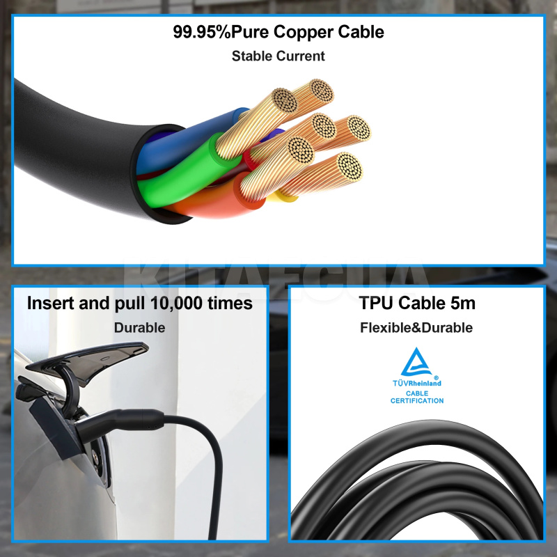 Зарядка для электромобиля Type Tesla 3.7 кВт 16А 1-фаза EVSOW (EV3.5-16-1PH-TS) - 3