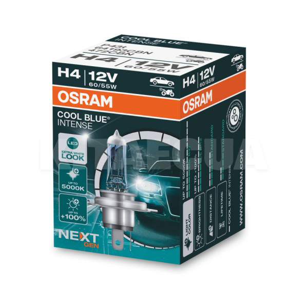 Галогенна лампа H4 60W 12V Cool Blue Intense +100% Osram (64193CBN) - 2