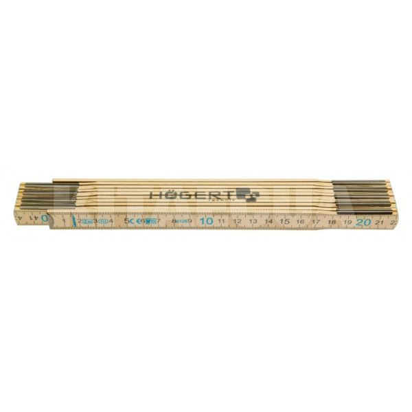 Метр складний дерев'яний 2 м х 16 мм 10 частин HOGERT (HT4M262)