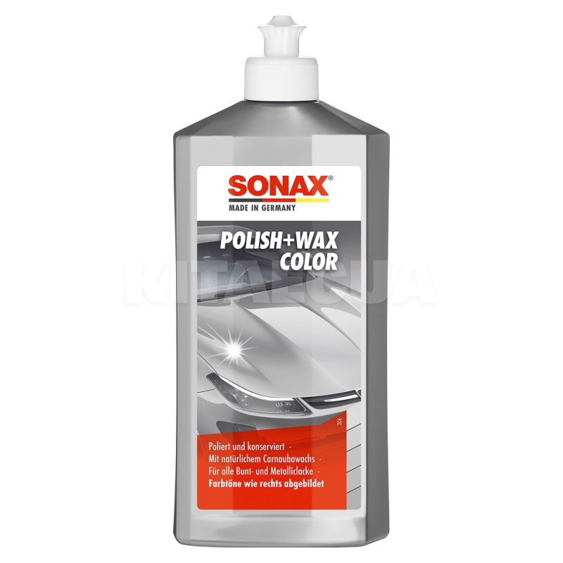 Цветной полироль c воском синий 250мл Polish&Wax Color NanoPro Sonax (296241)