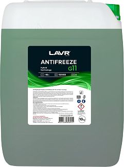 Антифриз зеленый 10л G11 -45 °C LAVR