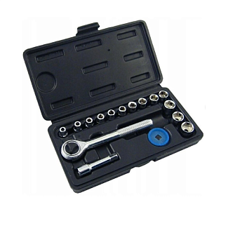 Набор головок торцевых с трещоткой 1/4" 16 предметов VOREL