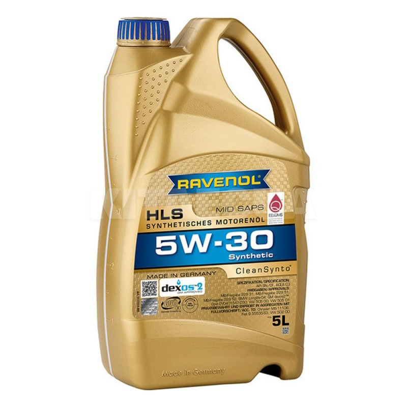 Масло моторне синтетичне 5л 5w-30 hls RAVENOL (RAV HLS SAE 5W30 5L)
