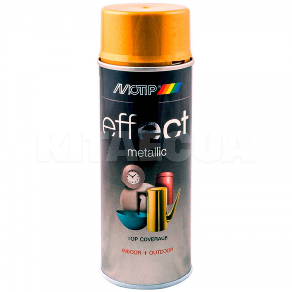 Краска золотистая 400мл с эффектом металлик Deco Effect MOTIP (302505-Motip)