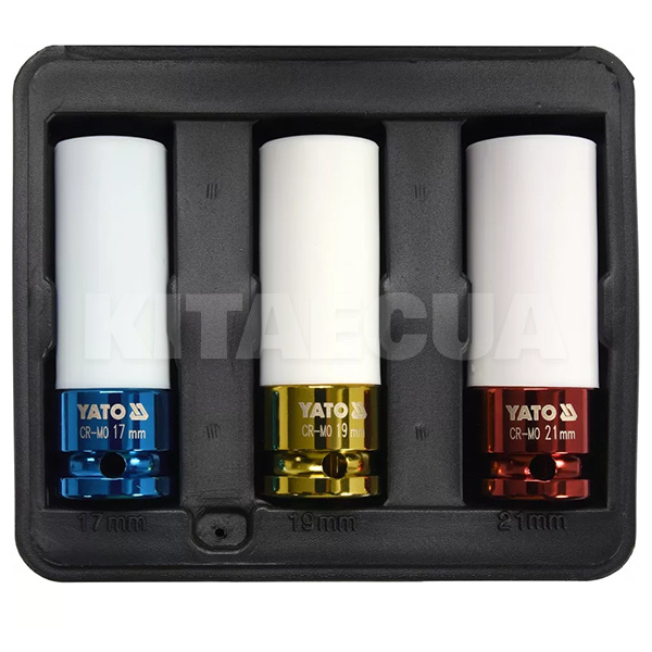 Набір головок 6-гранних CrMo 1/2" 3шт. YATO (YT-1056)