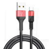 Кабель USB - Type-C 2A 18W X26 1м черный/красный HOCO (6957531080251)