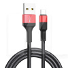 Кабель USB Type-C 2A 18W X26 1м чорний/червоний HOCO (6957531080251)