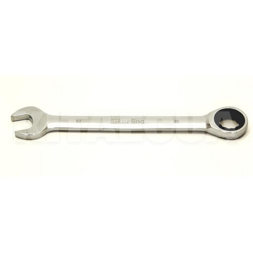 Ключ рожково-накидний 19 мм кут 15° з тріскачкою STARLINE (S NR GW19)