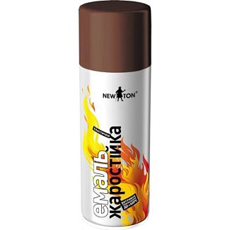 Краска-эмаль для жаростойкая 400мл коричневая NEW TON