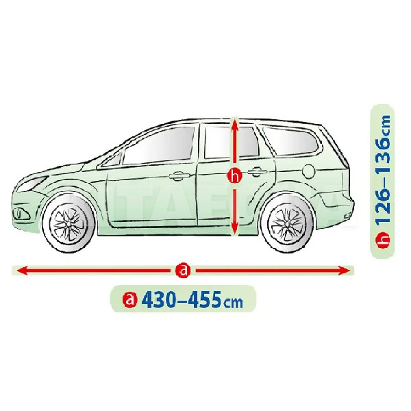 Тент на авто Membrane Garage L2 455х148х136 см хэтчбек/универсал Kegel-Blazusiak (5-4728-248-3050) - 2