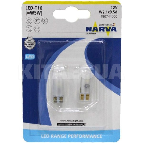 LED лампа для авто Range Performance W2.1x9.5d 0.6W 6000К (комплект) NARVA (NV 18074.2B)