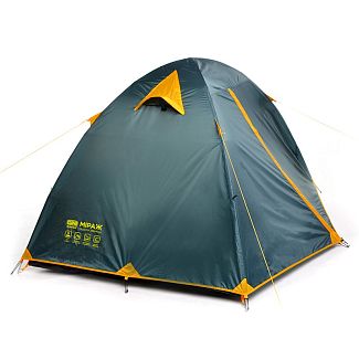 Палатка туристическая 210x150x120 см 2-местная с тамбуром зеленая Мираж СИЛА