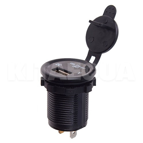 Автомобільний зарядний пристрій 12/24 В 2.1 а з вольтметром синє підсвічування VITOL (10247-Vitol)