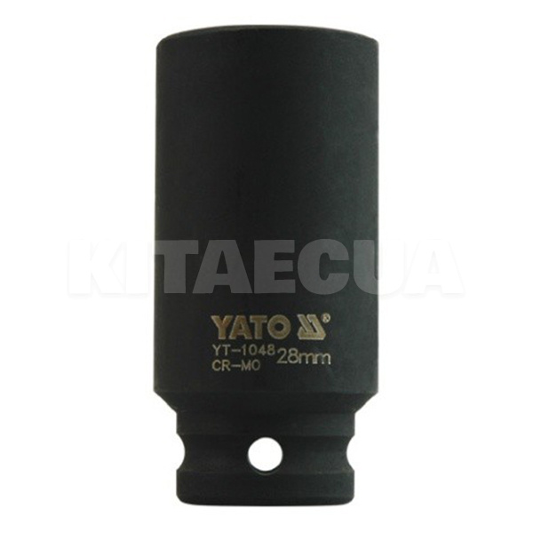 Головка торцева ударна 6-гранна подовжена 28 мм 1/2" 78 мм YATO (YT-1048)