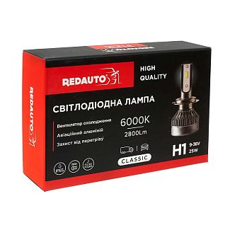 LED лампа для авто H1 25W 6000K REDAUTO