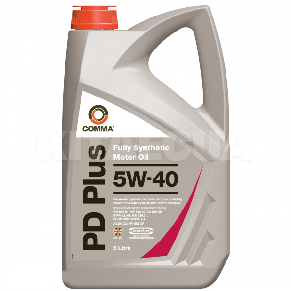 Масло моторное синтетическое 5л 5W-40 PD PLUS COMMA (D0297F)