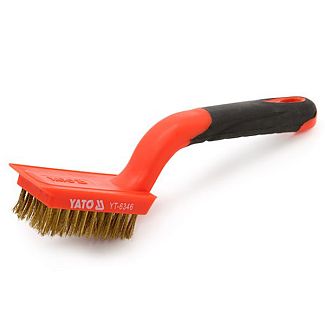 Щітка з металу 5-рядна латунна з пластиковою ручкою YATO