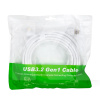 Кабель USB Type-C 5м білий PowerPlant (CA913244)